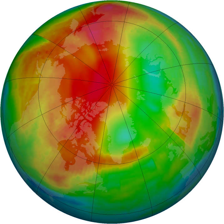 Arctic ozone map for 02 February 2001
